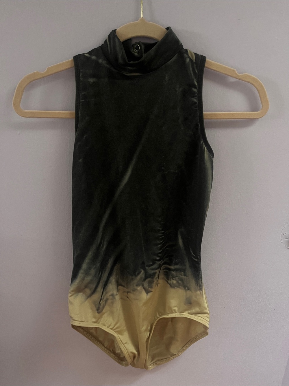 Women’s black and tan ombré dance leotard